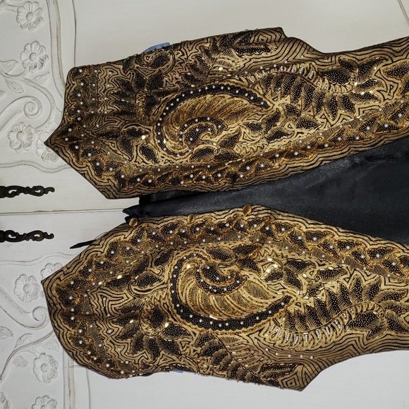 Bali Chic Vintage Beaded Vest, Size Large - Picture 3 of 5